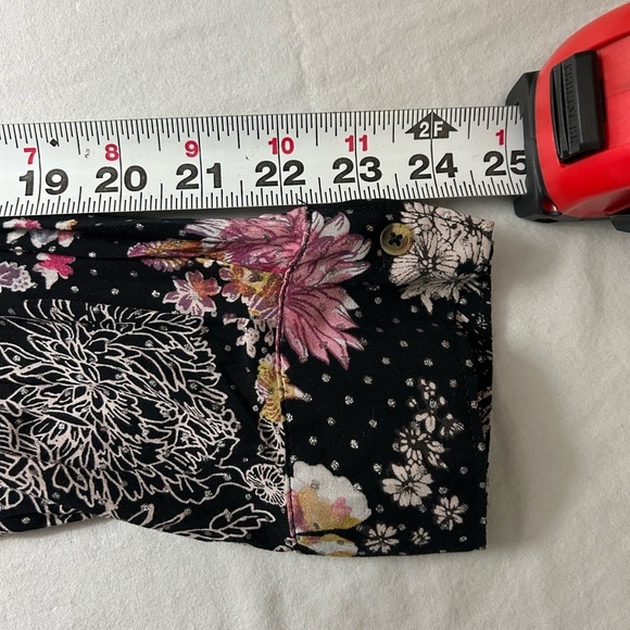 Maeve Anthropologie Metallic Dot Mixed Floral Print Tunic Dress Black Size M - Picture 9 of 12